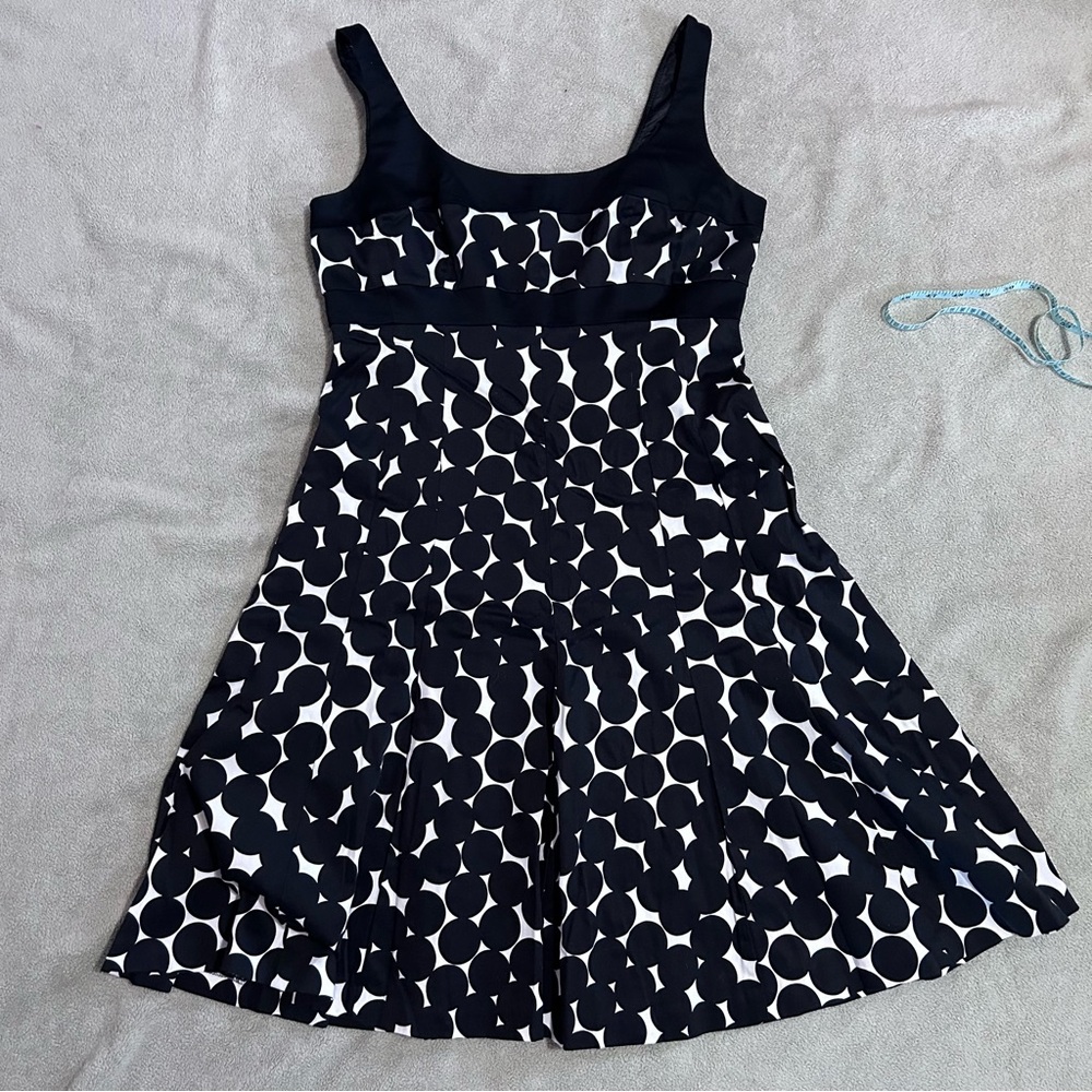 Jones Wear Black and White Polka Dot Fit and Flare Sleeveless Sundress - Picture 3 of 12